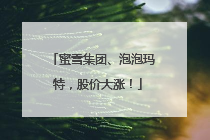 蜜雪集团、泡泡玛特，股价大涨！