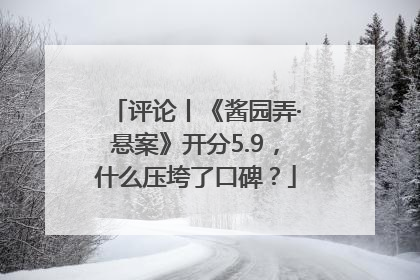 评论丨《酱园弄·悬案》开分5.9，什么压垮了口碑？