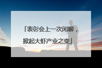 表彰会上一次闲聊，掀起大虾产业之变