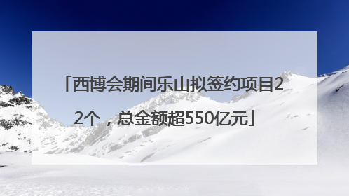 西博会期间乐山拟签约项目22个，总金额超550亿元