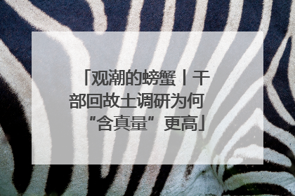 观潮的螃蟹丨干部回故土调研为何“含真量”更高