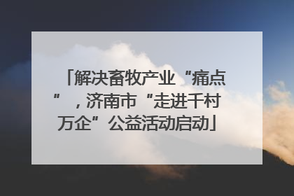 解决畜牧产业“痛点”，济南市“走进千村万企”公益活动启动