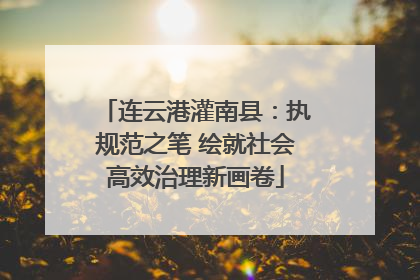连云港灌南县：执规范之笔 绘就社会高效治理新画卷