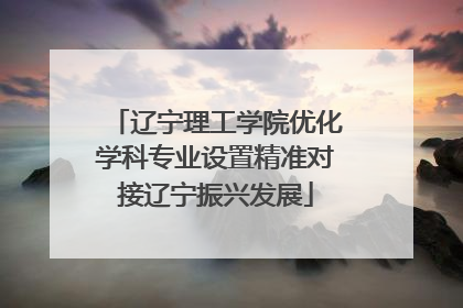 辽宁理工学院优化学科专业设置精准对接辽宁振兴发展