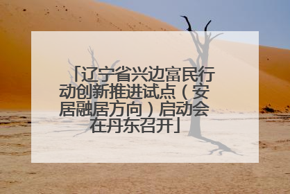 辽宁省兴边富民行动创新推进试点（安居融居方向）启动会在丹东召开