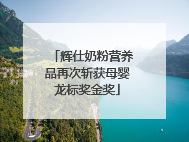 辉仕奶粉营养品再次斩获母婴龙标奖金奖