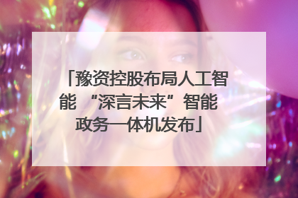 豫资控股布局人工智能 “深言未来”智能政务一体机发布