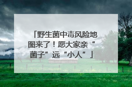 野生菌中毒风险地图来了！愿大家亲“菌子”远“小人”