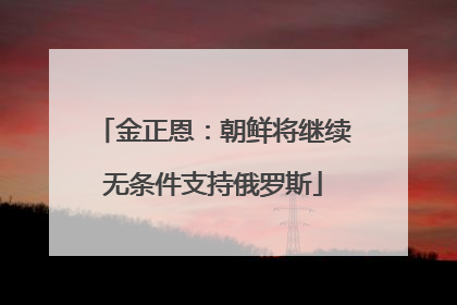 金正恩：朝鲜将继续无条件支持俄罗斯