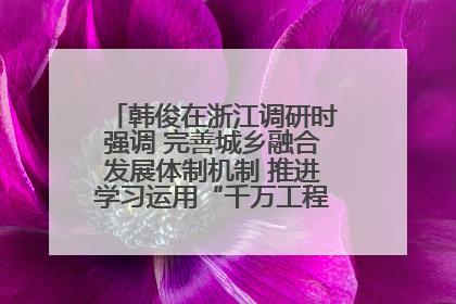 韩俊在浙江调研时强调 完善城乡融合发展体制机制 推进学习运用“千万工程”经验走深走实