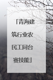青海建筑行业农民工同台赛技能