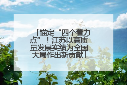 锚定“四个着力点”！江苏以高质量发展实绩为全国大局作出新贡献