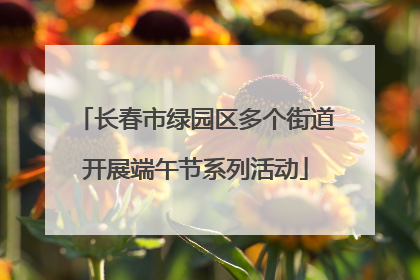 长春市绿园区多个街道开展端午节系列活动