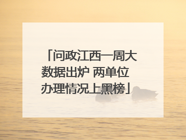 问政江西一周大数据出炉 两单位办理情况上黑榜