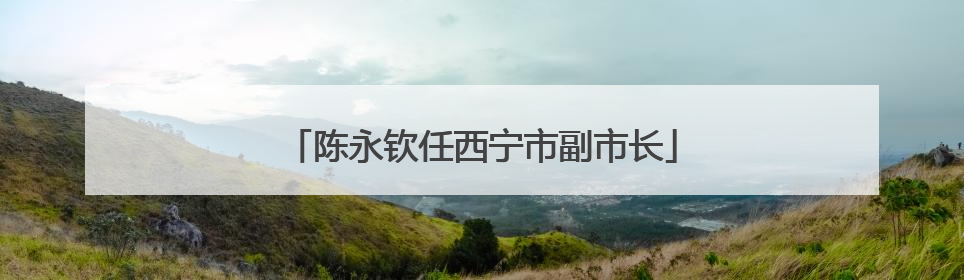 陈永钦任西宁市副市长