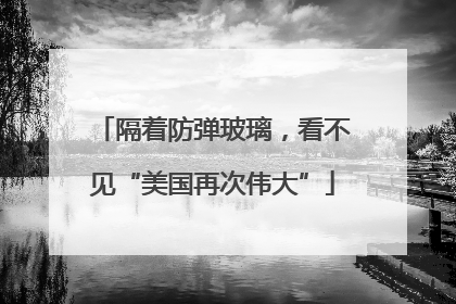 隔着防弹玻璃，看不见“美国再次伟大”