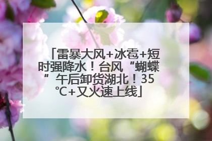 雷暴大风+冰雹+短时强降水！台风“蝴蝶”午后卸货湖北！35℃+又火速上线