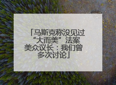 马斯克称没见过“大而美”法案 美众议长：我们曾多次讨论
