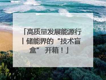 高质量发展能源行丨储能界的“技术盲盒” 开箱！