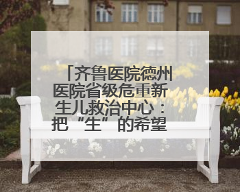 齐鲁医院德州医院省级危重新生儿救治中心：把“生”的希望送到千家万户