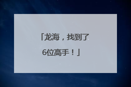 龙海，找到了6位高手！