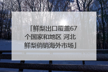 鲜梨出口覆盖67个国家和地区 河北鲜梨俏销海外市场