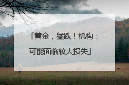 黄金，猛跌！机构：可能面临较大损失
