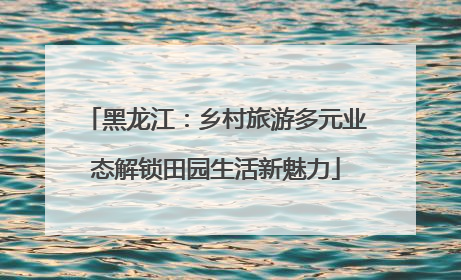 黑龙江：乡村旅游多元业态解锁田园生活新魅力