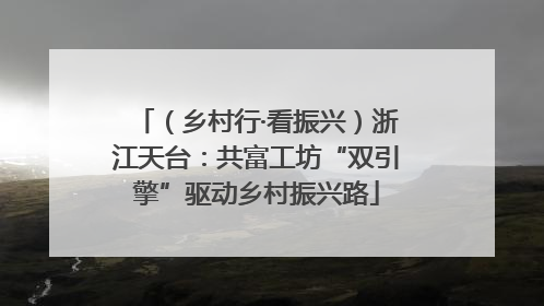 （乡村行·看振兴）浙江天台：共富工坊“双引擎”驱动乡村振兴路