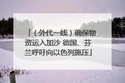 （外代一线）确保物资运入加沙 德国、芬兰呼吁向以色列施压