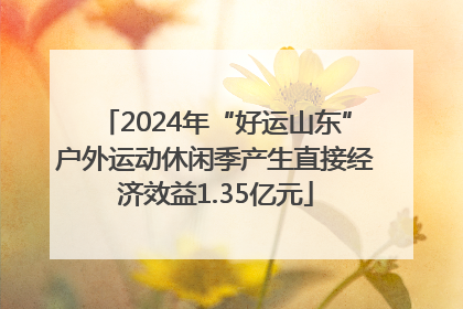 2024年“好运山东”户外运动休闲季产生直接经济效益1.35亿元