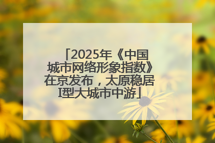 2025年《中国城市网络形象指数》在京发布，太原稳居I型大城市中游