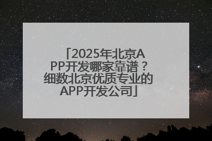 2025年北京APP开发哪家靠谱？细数北京优质专业的APP开发公司