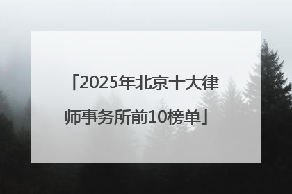 2025年北京十大律师事务所前10榜单