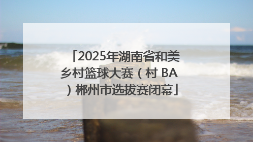 2025年湖南省和美乡村篮球大赛（村 BA）郴州市选拔赛闭幕