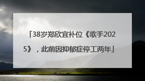 38岁郑欣宜补位《歌手2025》，此前因抑郁症停工两年