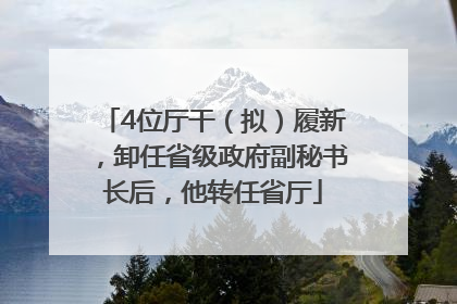 4位厅干（拟）履新，卸任省级政府副秘书长后，他转任省厅