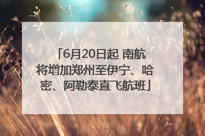 6月20日起 南航将增加郑州至伊宁、哈密、阿勒泰直飞航班