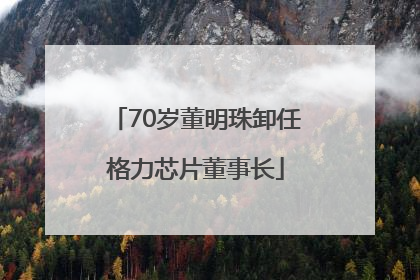 70岁董明珠卸任格力芯片董事长