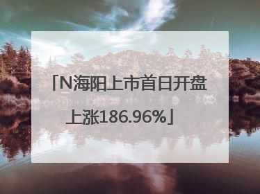 N海阳上市首日开盘上涨186.96%